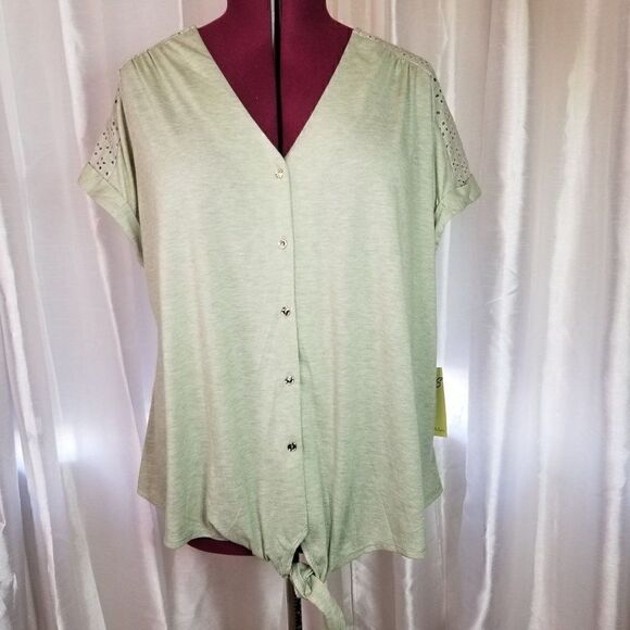 Per Seption Women Light Green Top (size 2X) - Picture 1 of 6